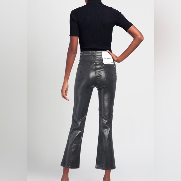 NWT rag & bone faux leather high rise ankle flare size. 27 - Picture 2 of 13